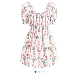 Hill house naia nap dress in red shell vine stripe